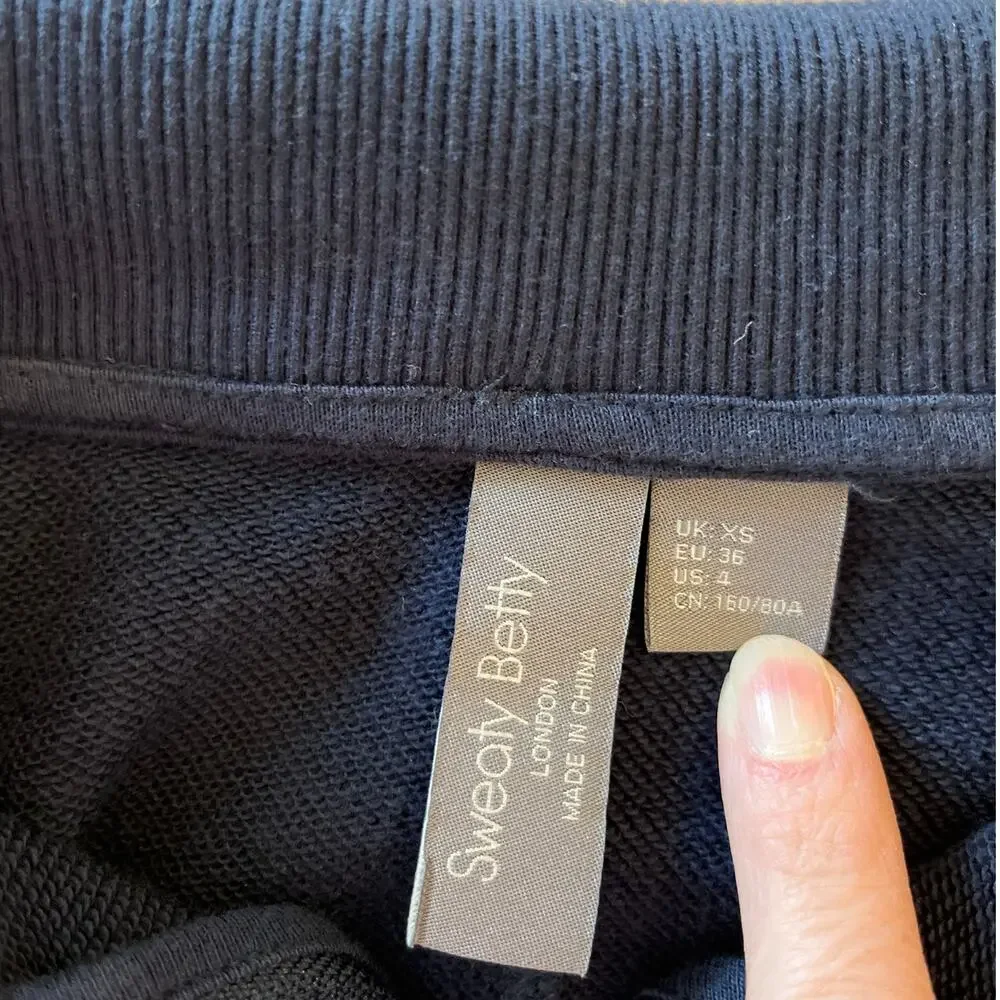 Sweaty Betty Women's Revive Lounge Half Zip Pullover Sweatshirt Size 4 Navy - Picture 4 of 8